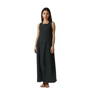 Tommy Bahama Linen Silk Elegant Black Sleeveless Maxi Dress